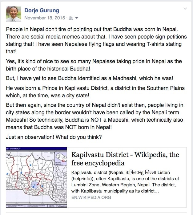 FB post where was buddha born