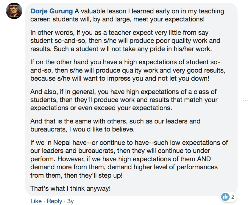 have high expectations of students