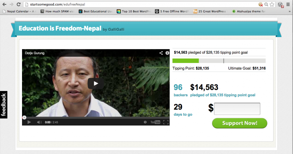 Education is Freedom-Nepal Campaign Status