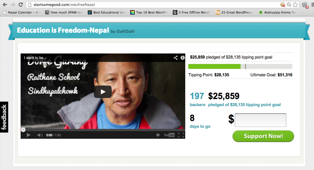 Education is Freedom-Nepal Campaign Status