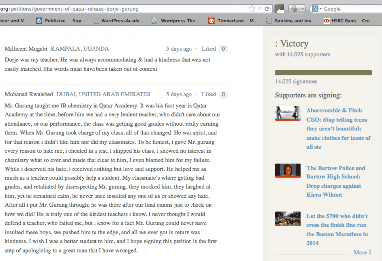 Mohanad's reason for signing the petition.