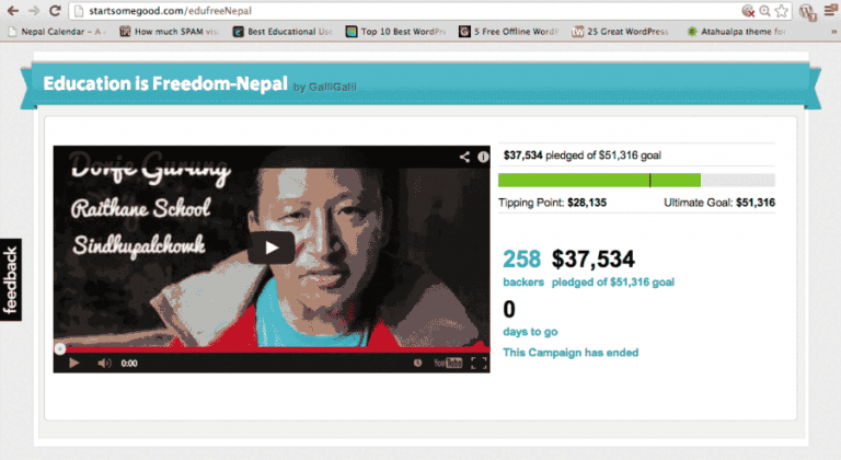 Education is Freedom-Nepal Campaign Status