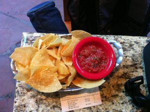 Chips & salsa at Abuquerque airport, accompaniment to the Rancheros.