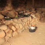 In side the kitchen: The fireplace on the other side.