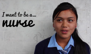 Prakriti Shrestha. "I want to be…a nurse."