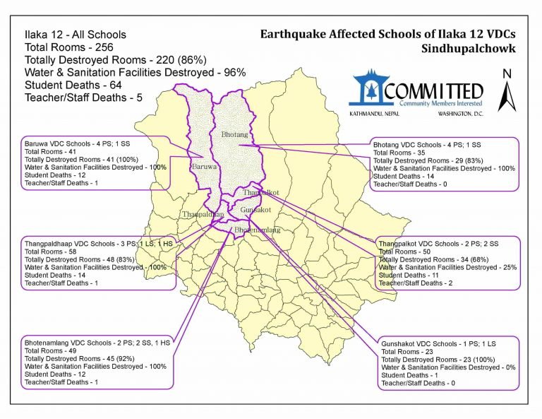 Earthquake Affected Map Ilaka 12 Sindhupalchowk