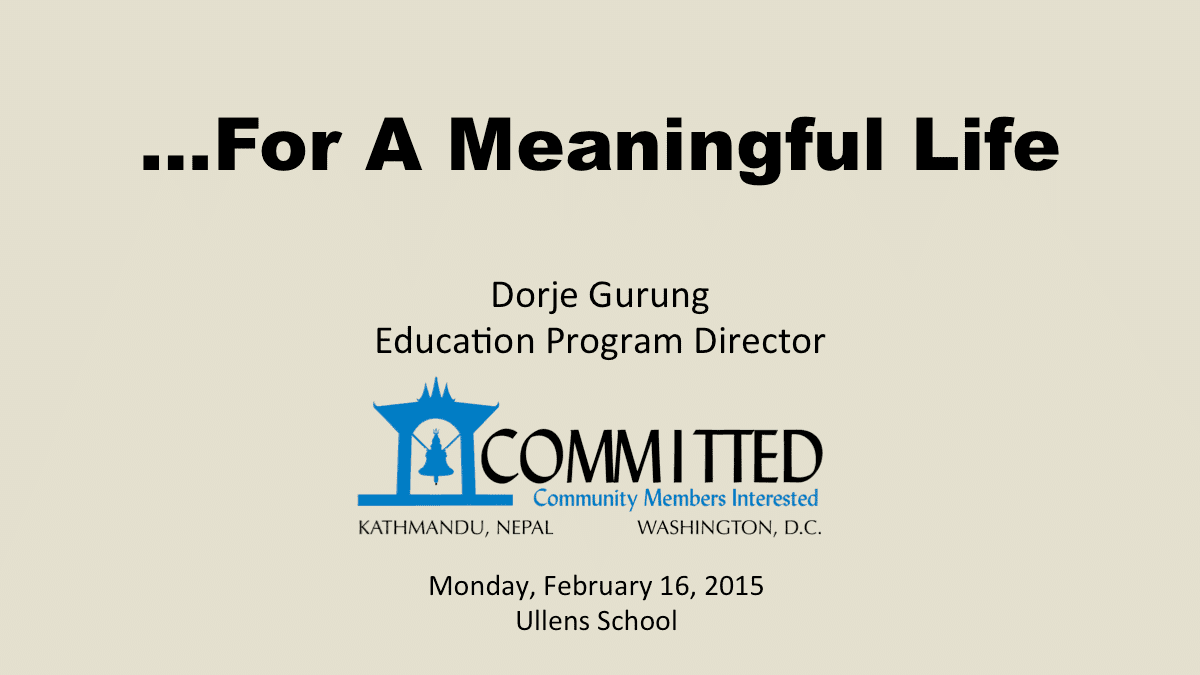 Read more about the article Ullens School: …For A Meaningful Life