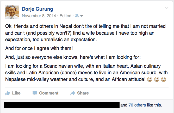 An image of the Facebook post.