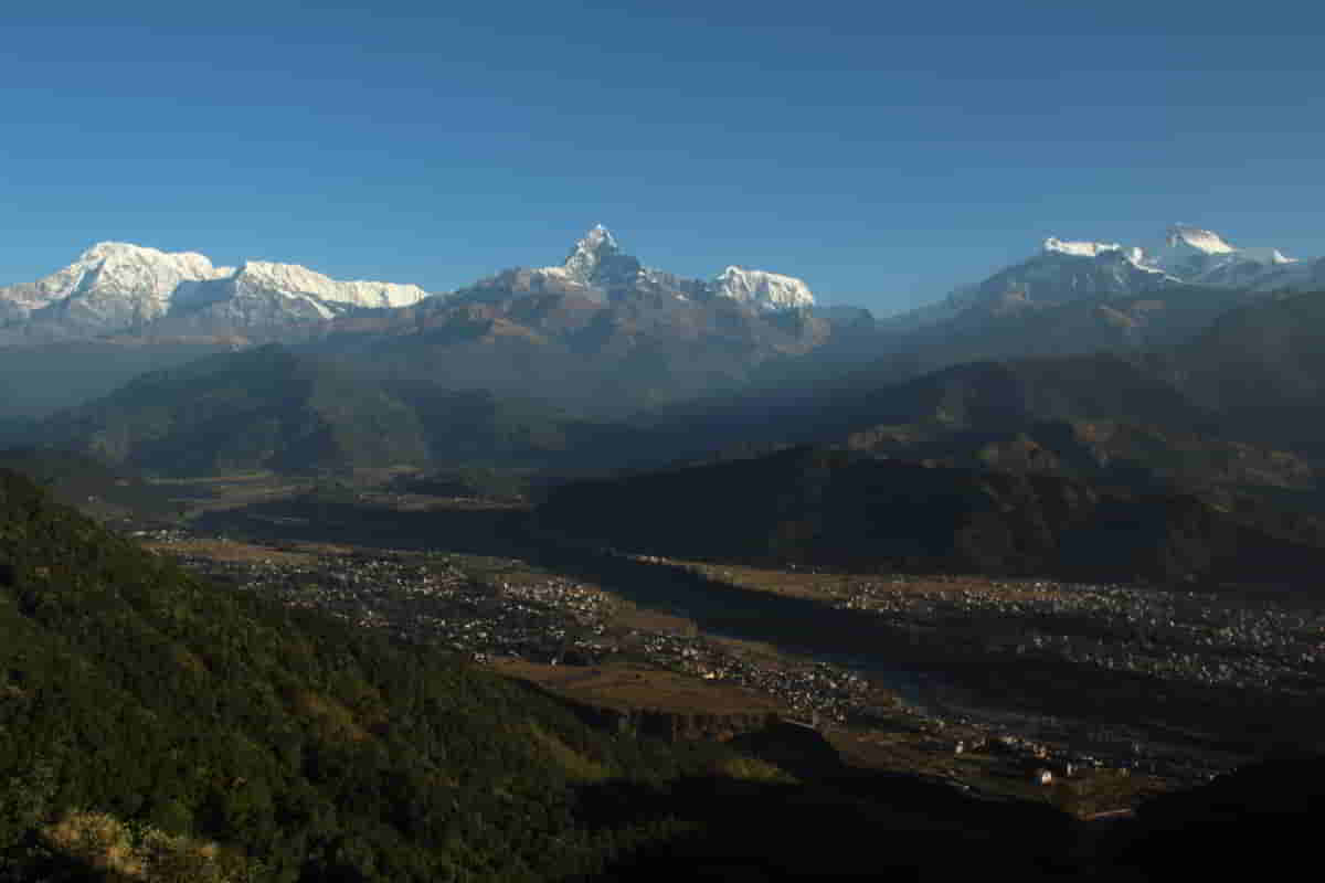 Annapurna and the city of Pokhara