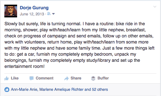 FB post by self June 12 life turning normal