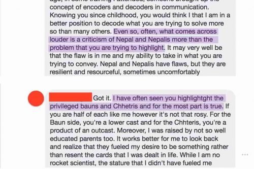 Read more about the article My Facebook Posts According to a Friend: “Criticism of Nepal and Nepalis” And “Often” “Highlight the Privileged”