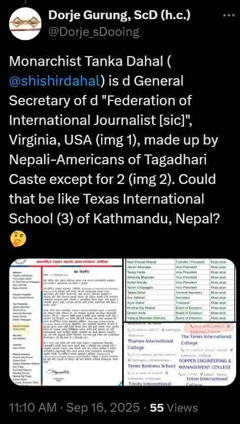 post about monarchist tanka dahal and his federation