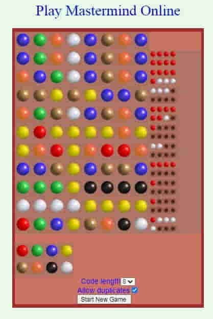 mastermind 8 code length solved 1