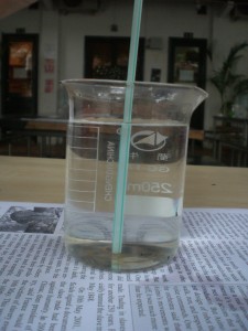 straw in beaker - vertical